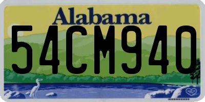 AL license plate 54CM940