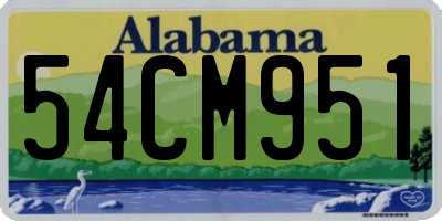 AL license plate 54CM951