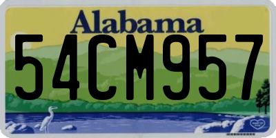 AL license plate 54CM957