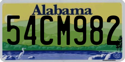 AL license plate 54CM982