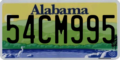 AL license plate 54CM995