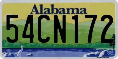 AL license plate 54CN172