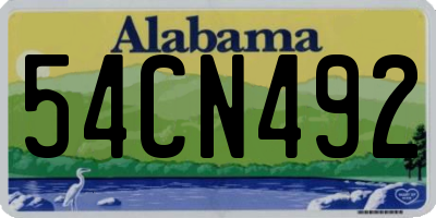AL license plate 54CN492