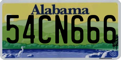 AL license plate 54CN666
