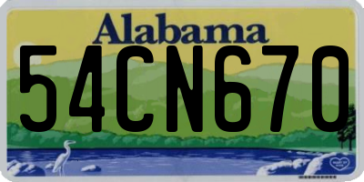 AL license plate 54CN670