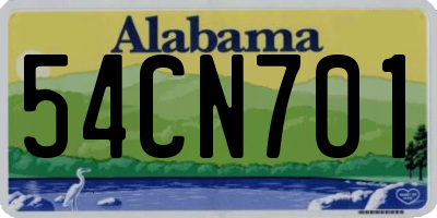 AL license plate 54CN701