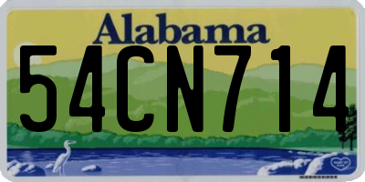 AL license plate 54CN714