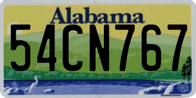 AL license plate 54CN767