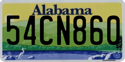 AL license plate 54CN860