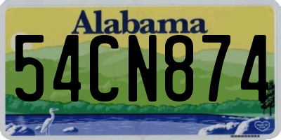 AL license plate 54CN874