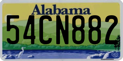 AL license plate 54CN882