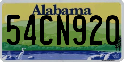 AL license plate 54CN920