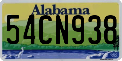 AL license plate 54CN938