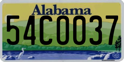 AL license plate 54CO037