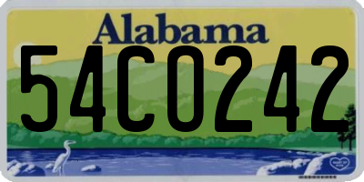 AL license plate 54CO242