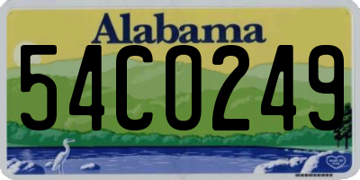 AL license plate 54CO249