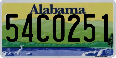 AL license plate 54CO251