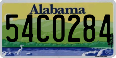 AL license plate 54CO284