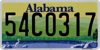 AL license plate 54CO317