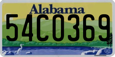 AL license plate 54CO369