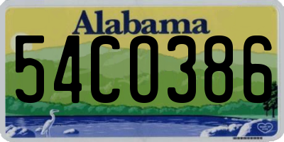 AL license plate 54CO386
