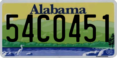 AL license plate 54CO451