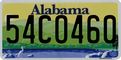 AL license plate 54CO460
