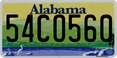 AL license plate 54CO560