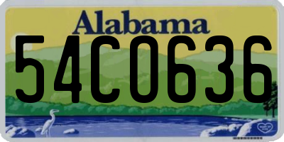 AL license plate 54CO636
