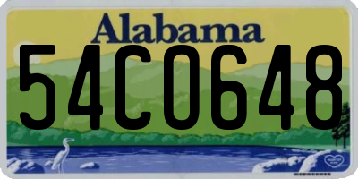 AL license plate 54CO648