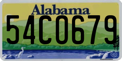 AL license plate 54CO679