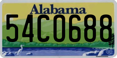 AL license plate 54CO688