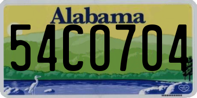 AL license plate 54CO704