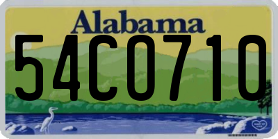 AL license plate 54CO710
