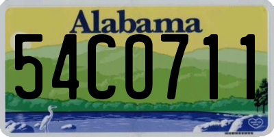 AL license plate 54CO711