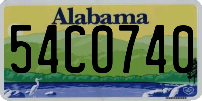 AL license plate 54CO740