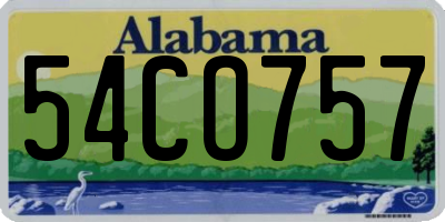 AL license plate 54CO757