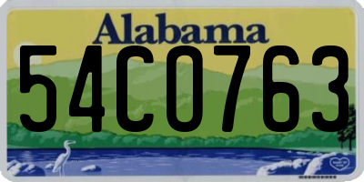 AL license plate 54CO763