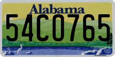 AL license plate 54CO765