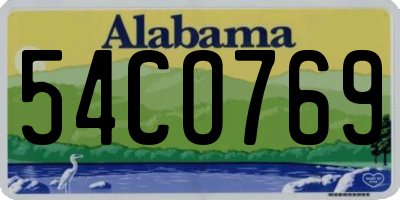 AL license plate 54CO769