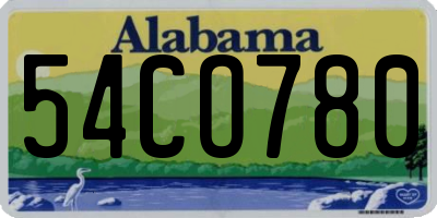 AL license plate 54CO780