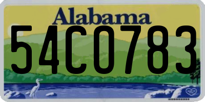 AL license plate 54CO783