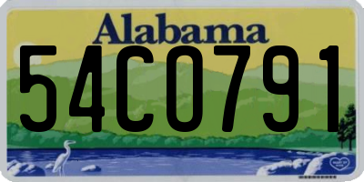 AL license plate 54CO791