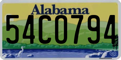 AL license plate 54CO794