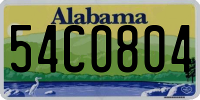 AL license plate 54CO804