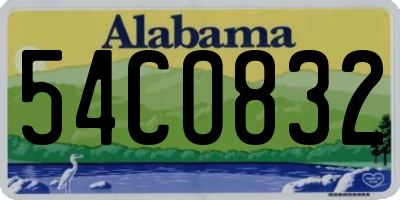 AL license plate 54CO832