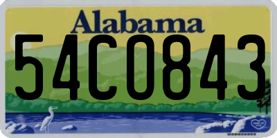 AL license plate 54CO843