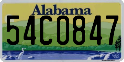 AL license plate 54CO847