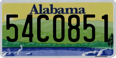 AL license plate 54CO851