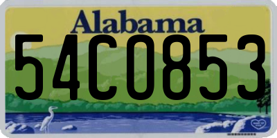 AL license plate 54CO853